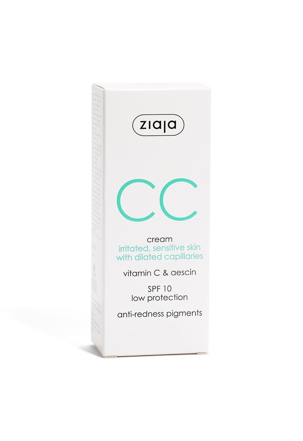 Ziaja - CC Krem Tahriş Olmuş Kılcal Damarları Genişlemiş Hassas Ciltler İçin  SPF10 50ml