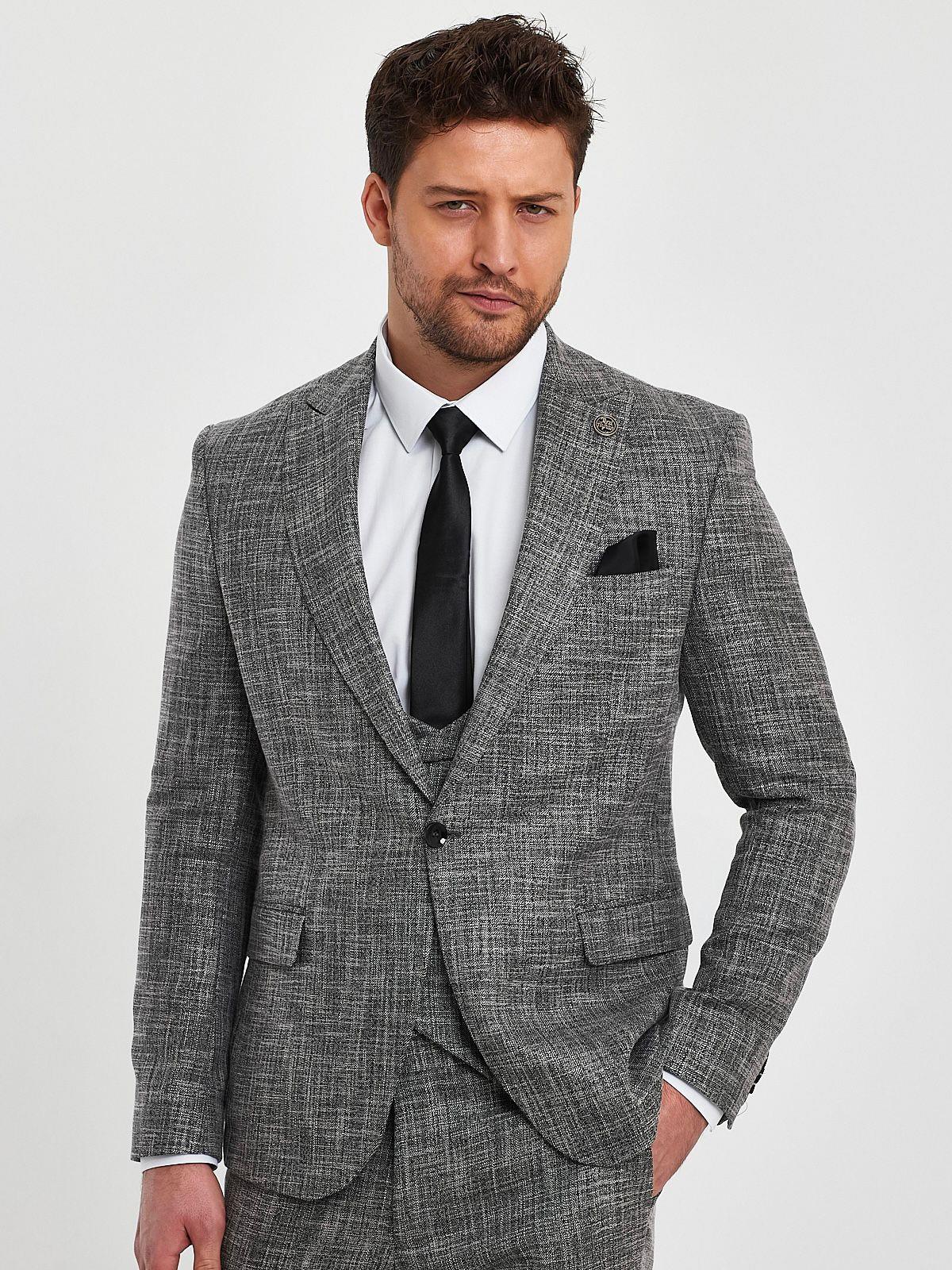 Full set kırçıllı slimfit takım elbise