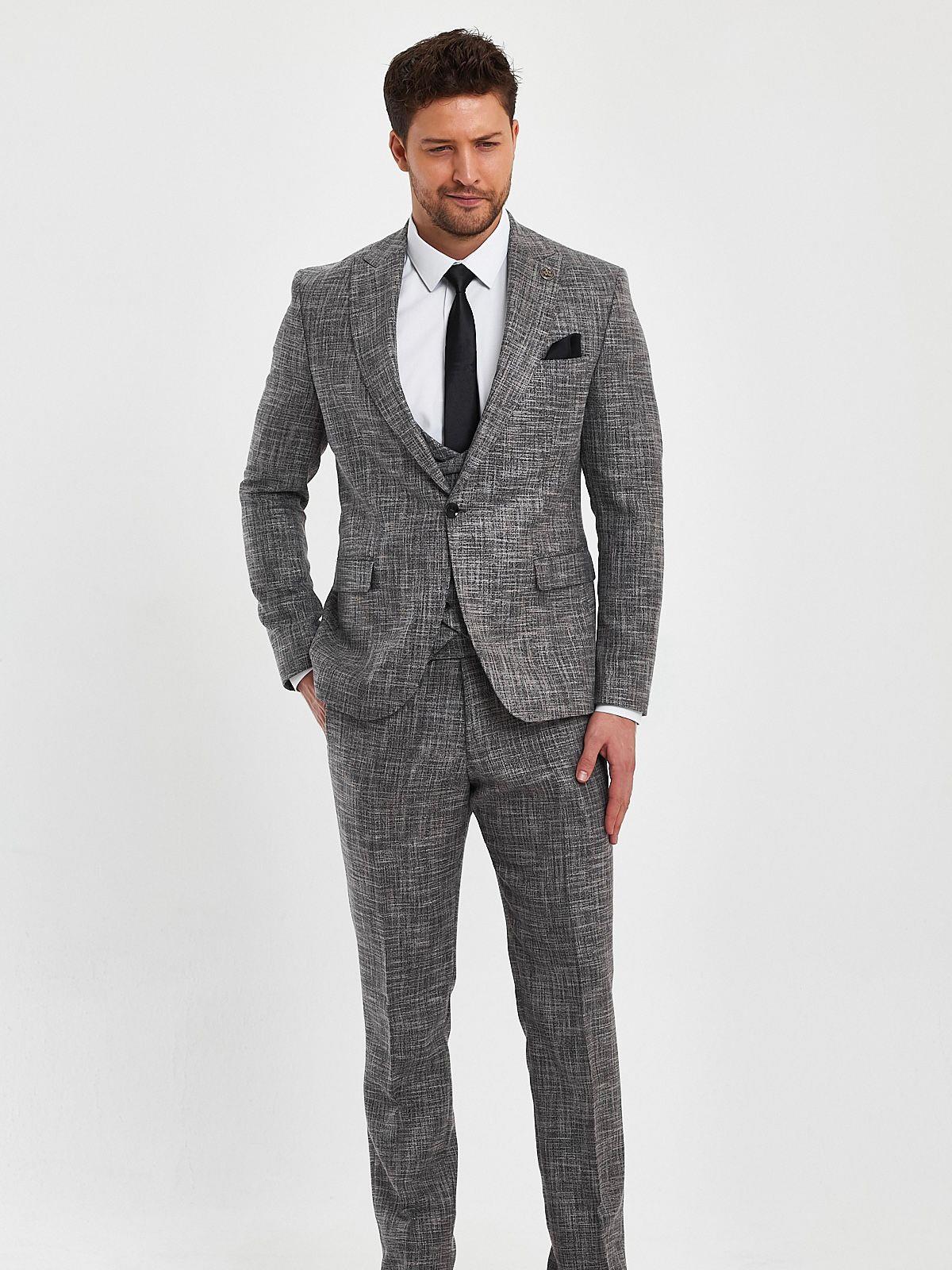 Full set kırçıllı slimfit takım elbise