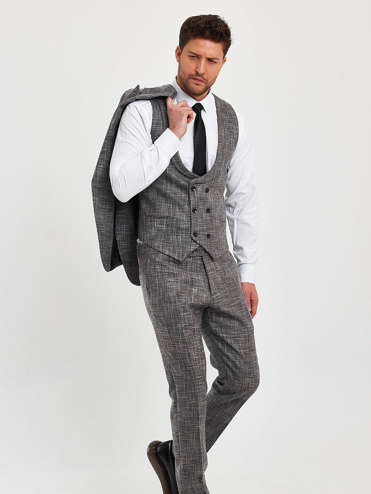 Full set kırçıllı slimfit takım elbise