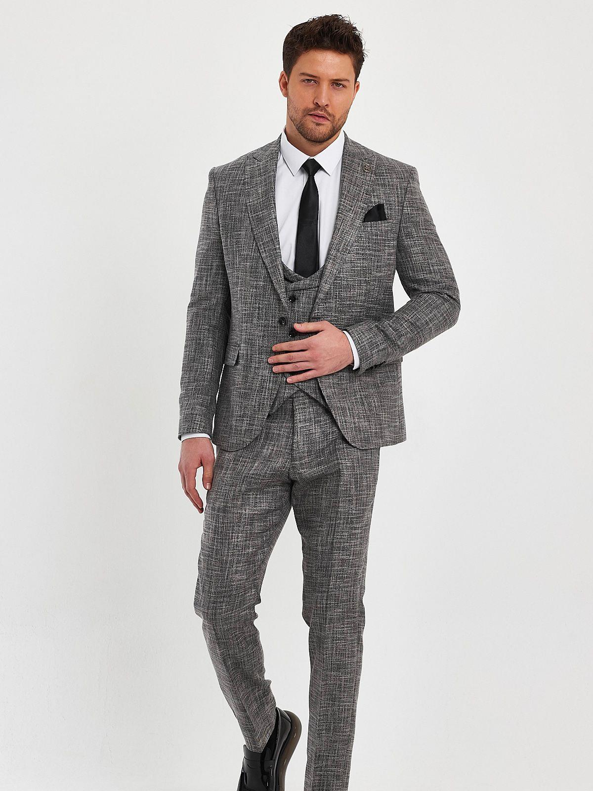 Full set kırçıllı slimfit takım elbise