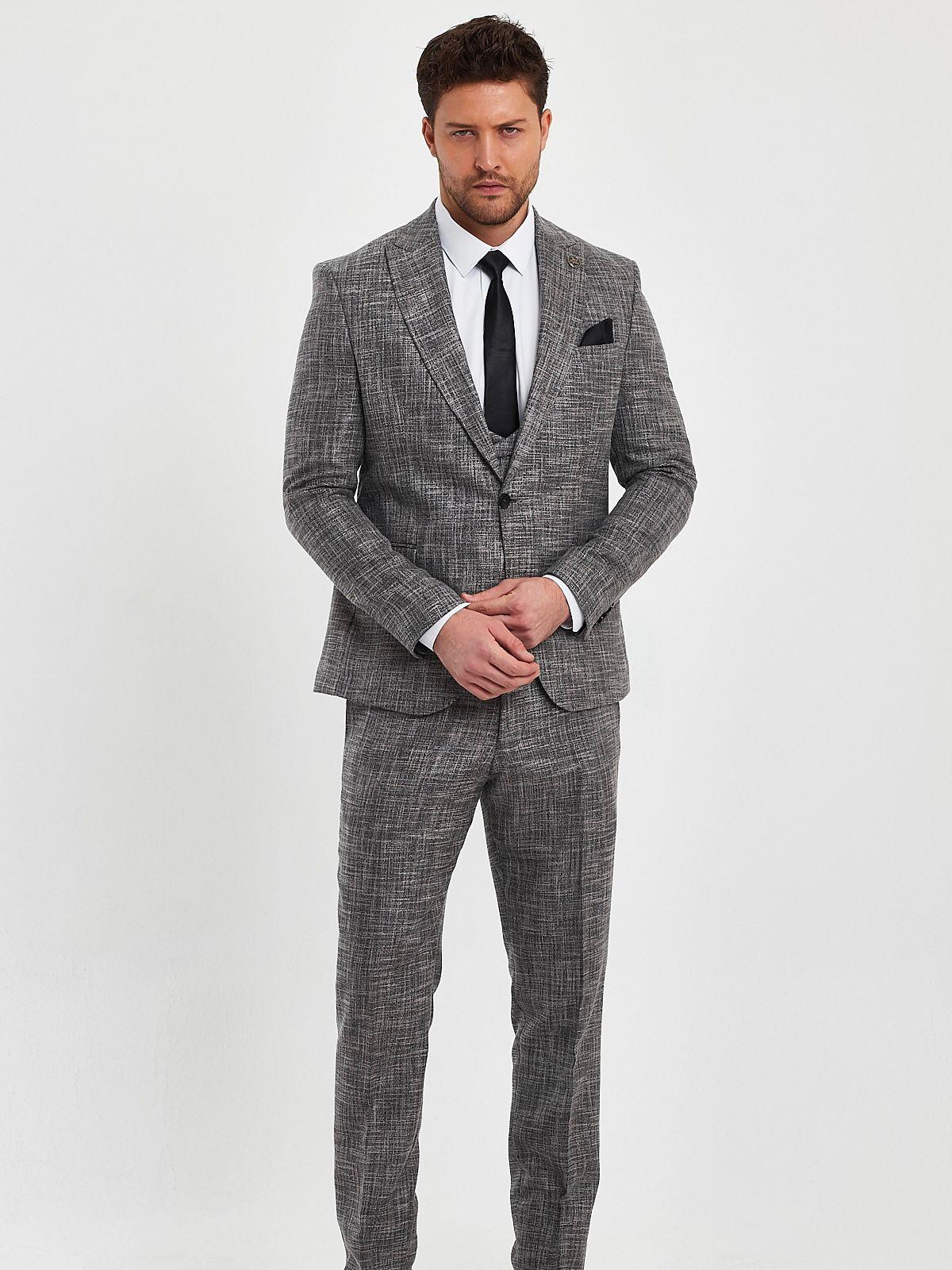 Full set kırçıllı slimfit takım elbise