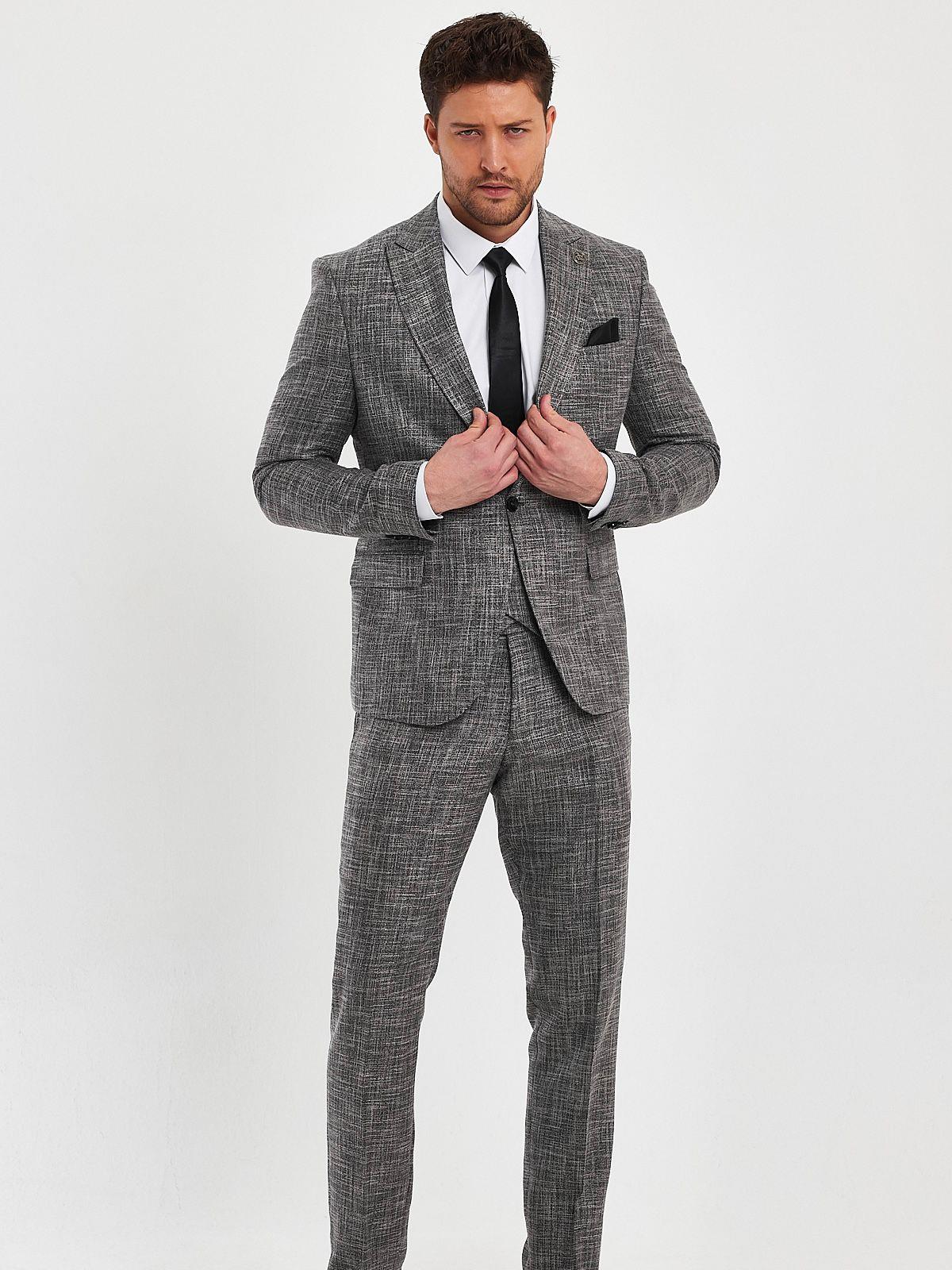 Full set kırçıllı slimfit takım elbise