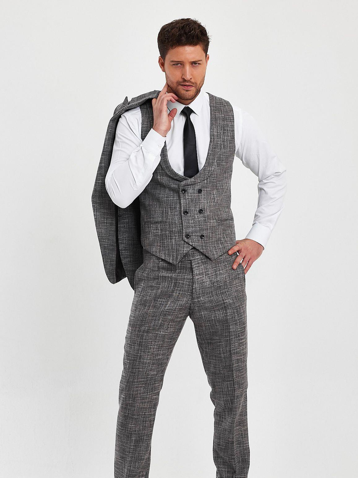 Full set kırçıllı slimfit takım elbise