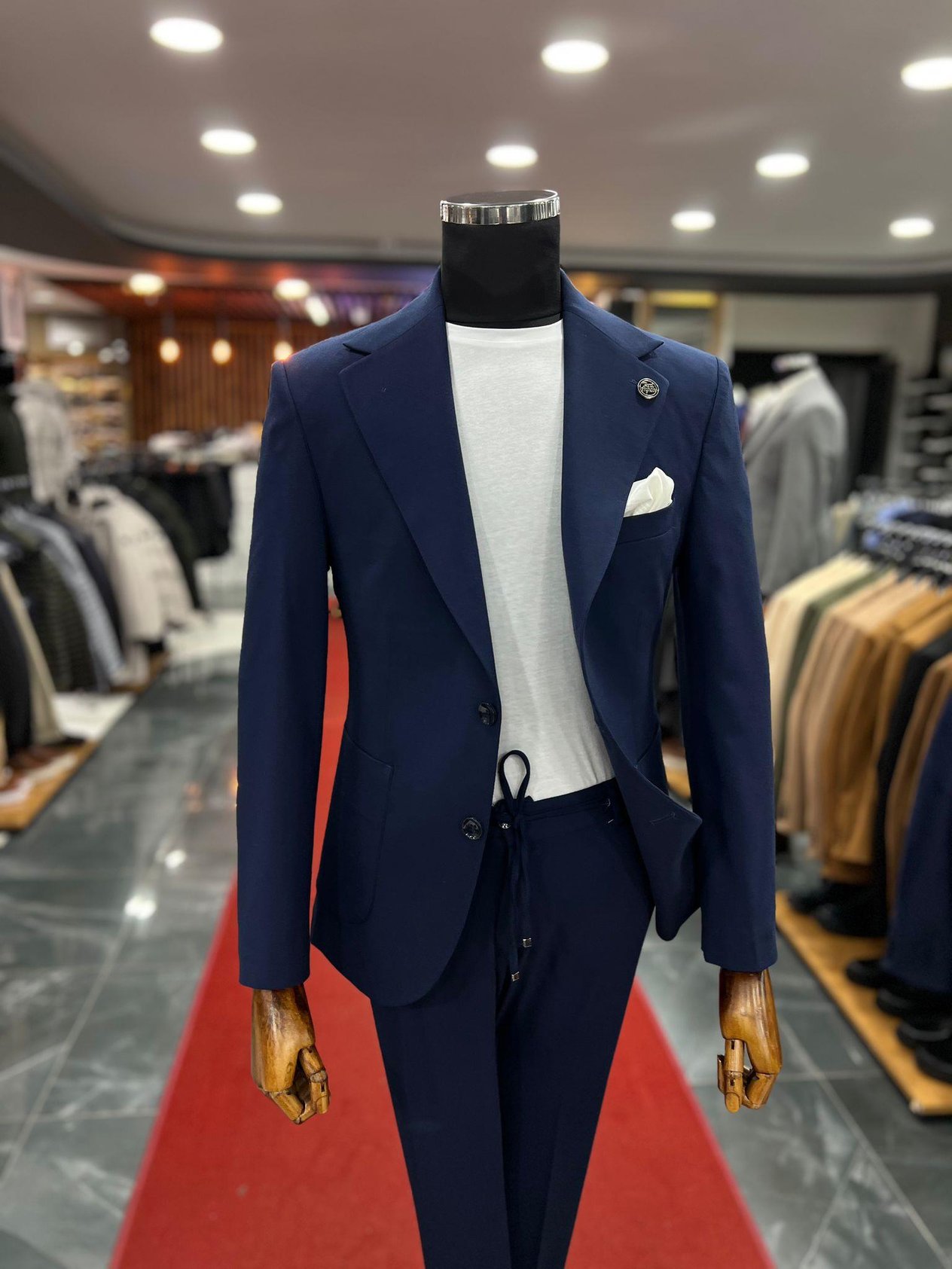 Lacivert Slimfit Spor Takım Elbise