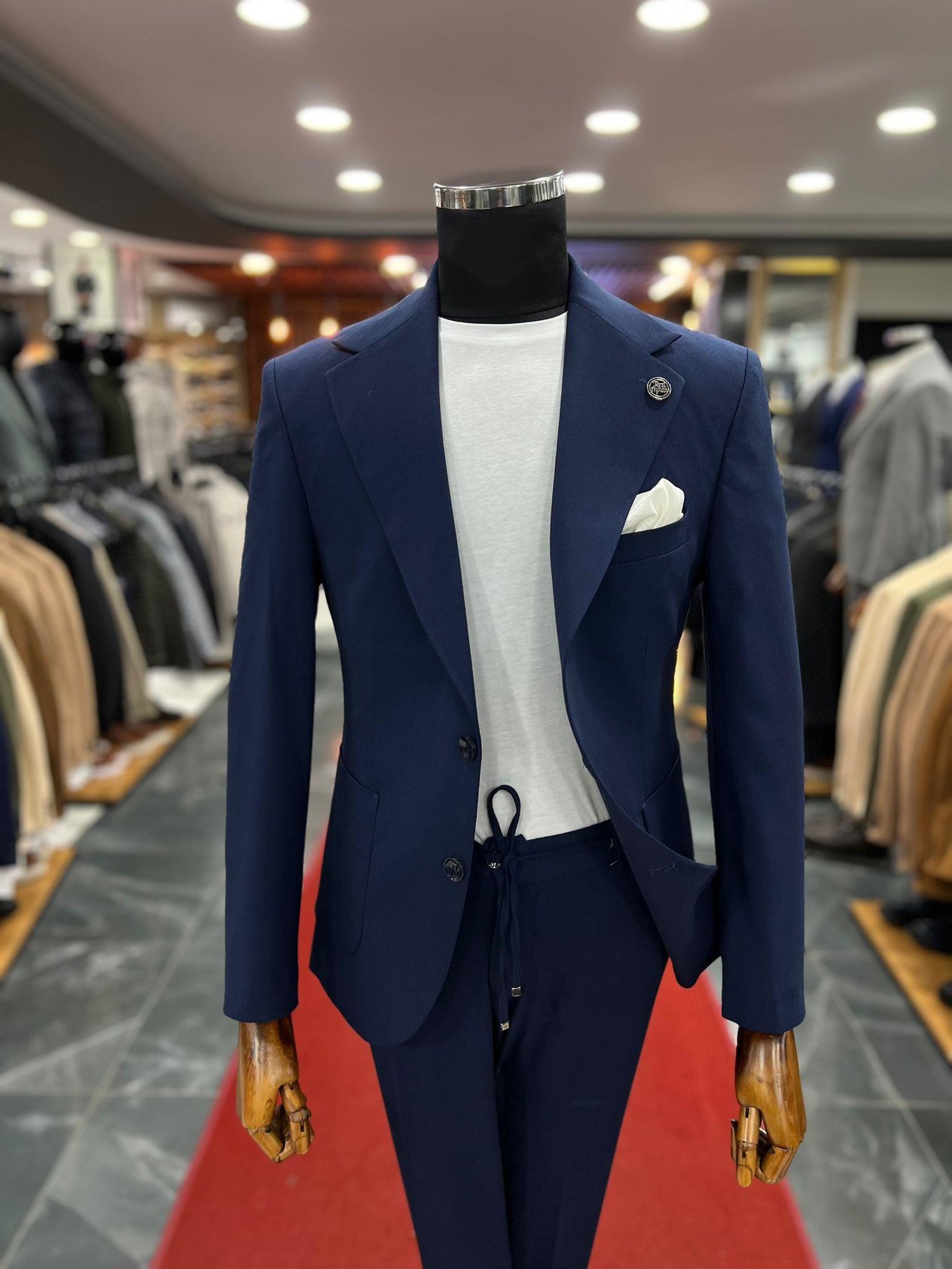Lacivert Slimfit Spor Takım Elbise