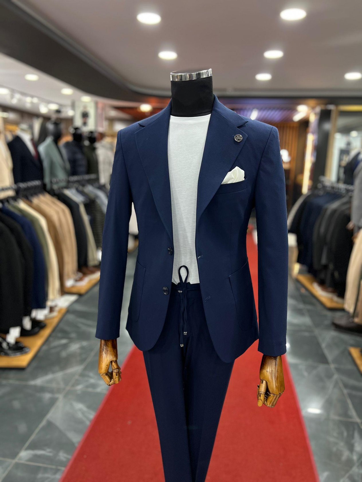 Lacivert Slimfit Spor Takım Elbise