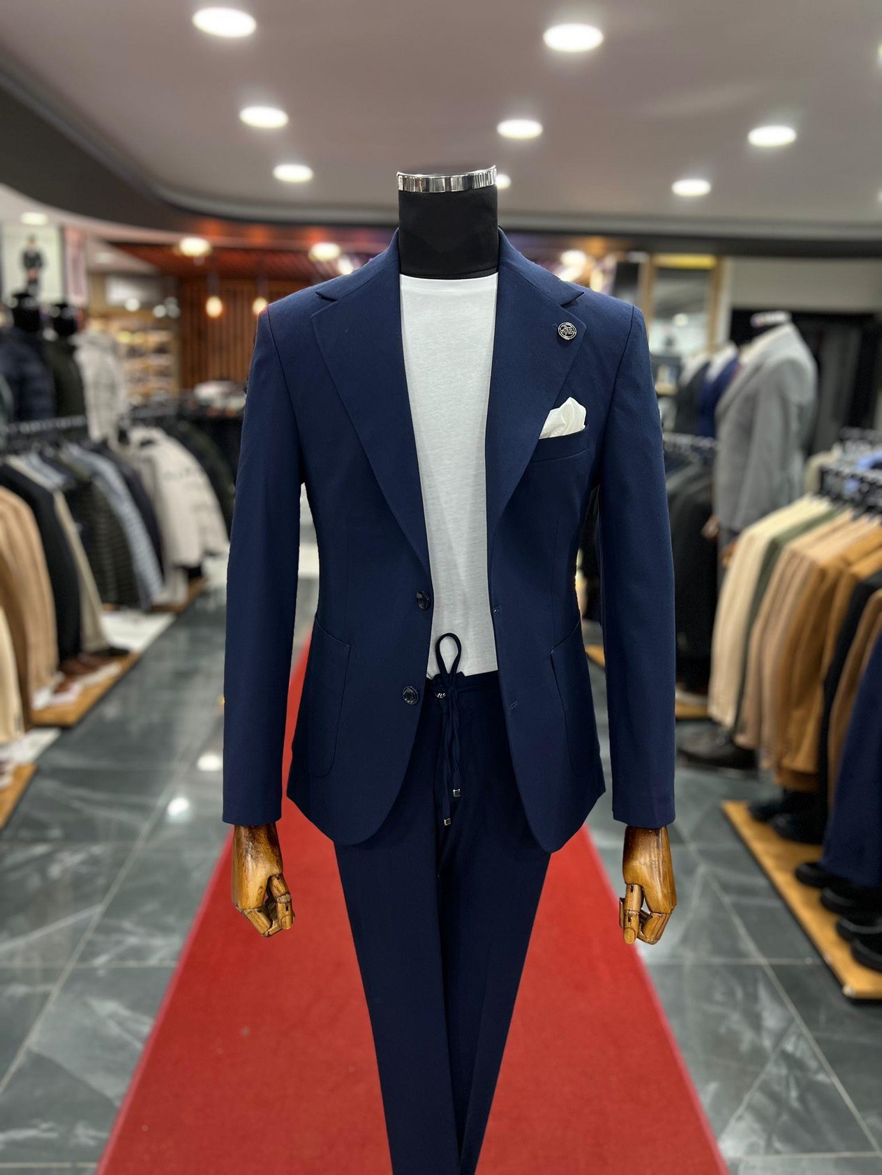 Lacivert Slimfit Spor Takım Elbise
