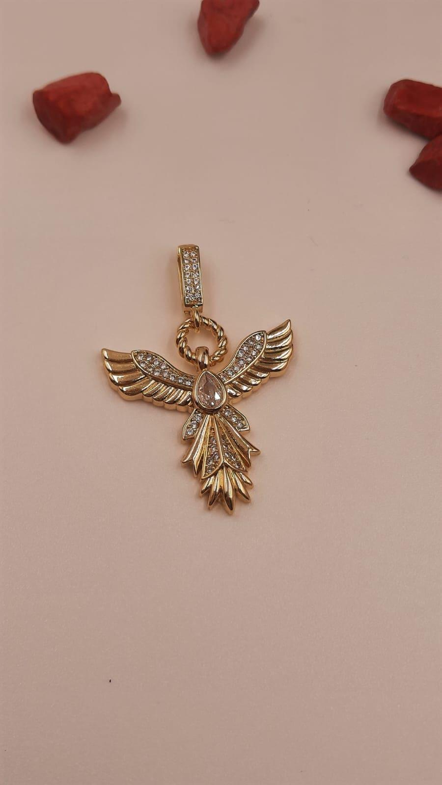 BEYAZ TAŞLI ANKA KUŞU CHARM
