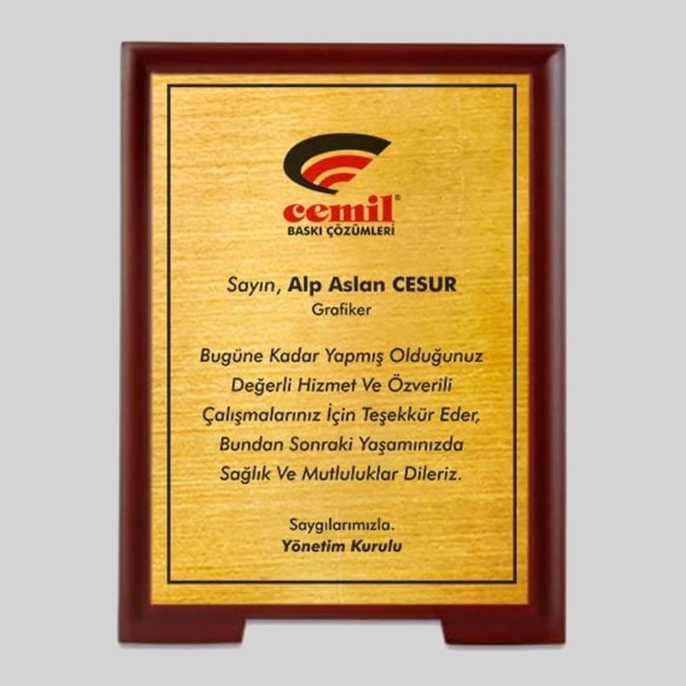 Ahşap Ayaklı Düz Plaket Dikey