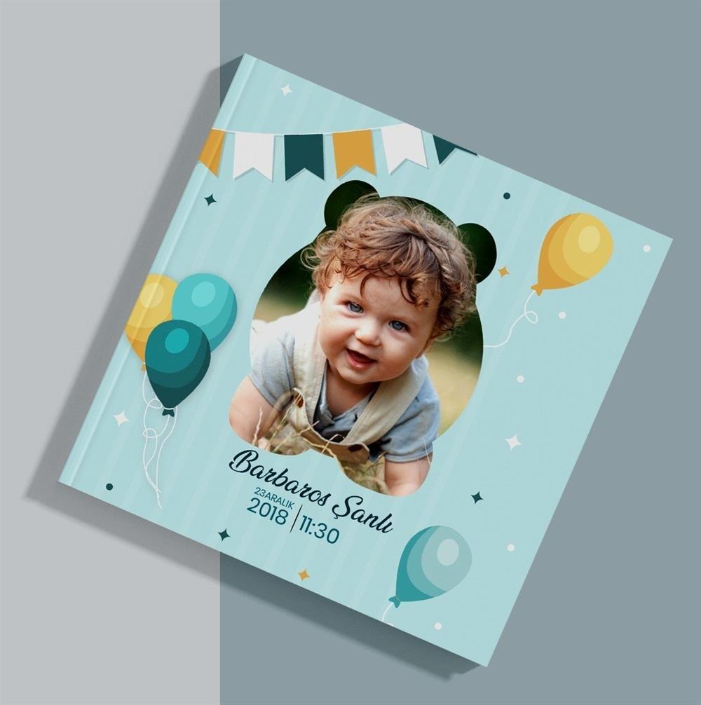 Foto Kitap - 30 x 30 Cm Kare - Erkek Bebek Tasarım