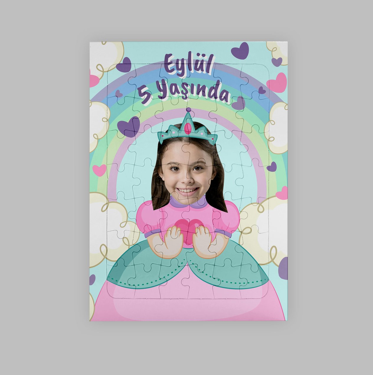 Kişiye özel fotoğraflı prenses temalı puzzle