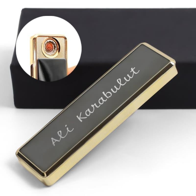 Kişiye Özel USB Şarjlı Elektronik Sürgülü Çakmak