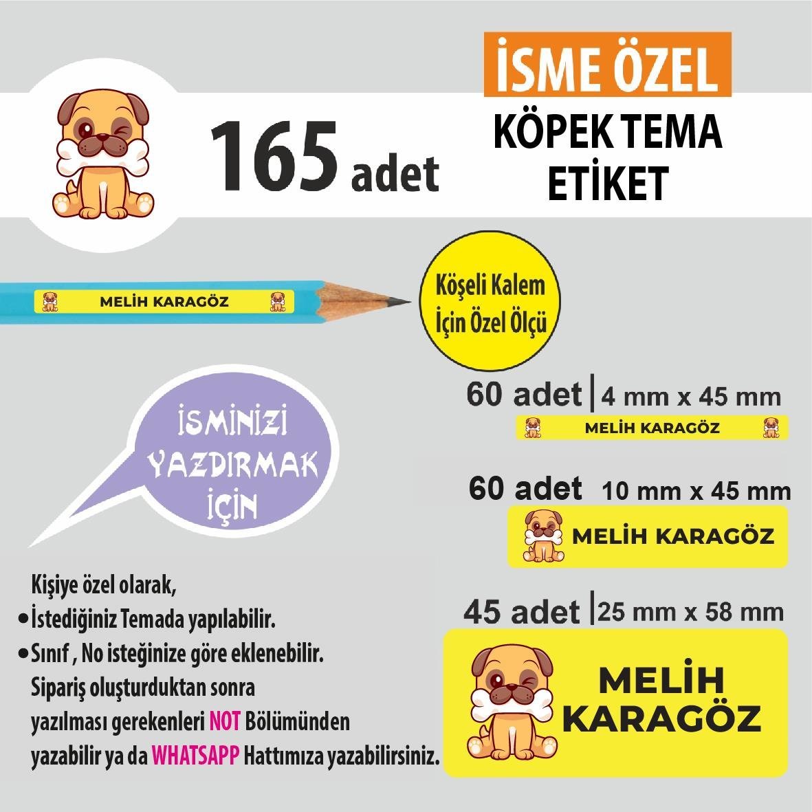KÖPEK TEMA OKUL ETİKETİ
