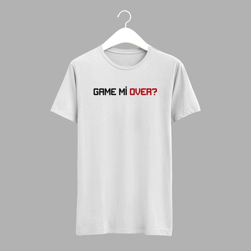 Siyah / Beyaz Tişört ( Game Mi Over  ) Yazılı