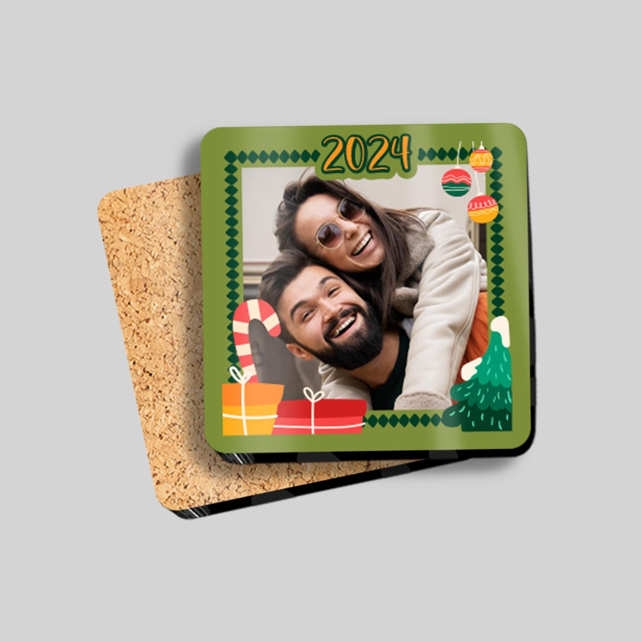 Yılbaşı Ahşap Bardak Altlığı 3
