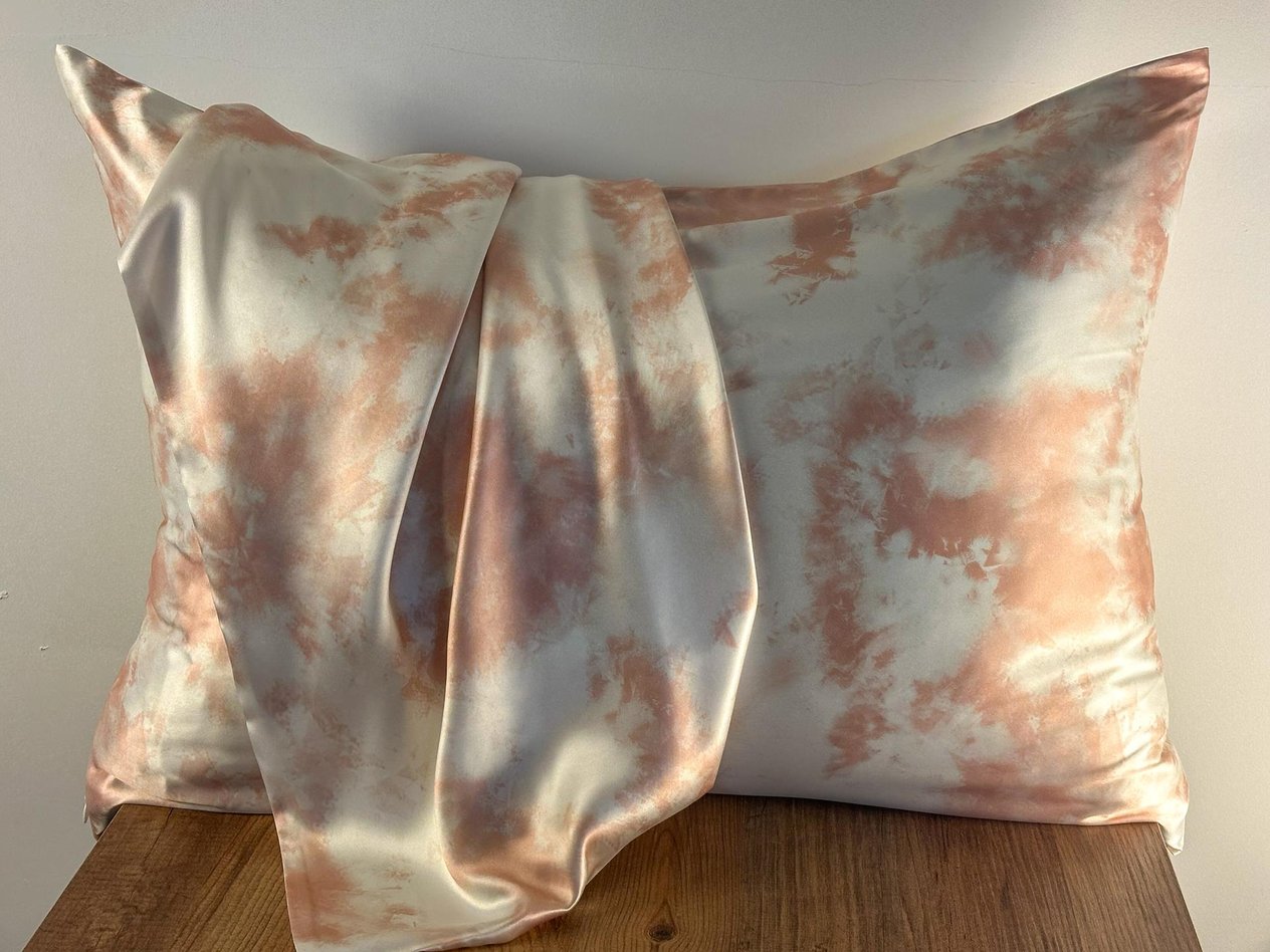Marble Pink - Saf İpek Yastık Kılıfı 