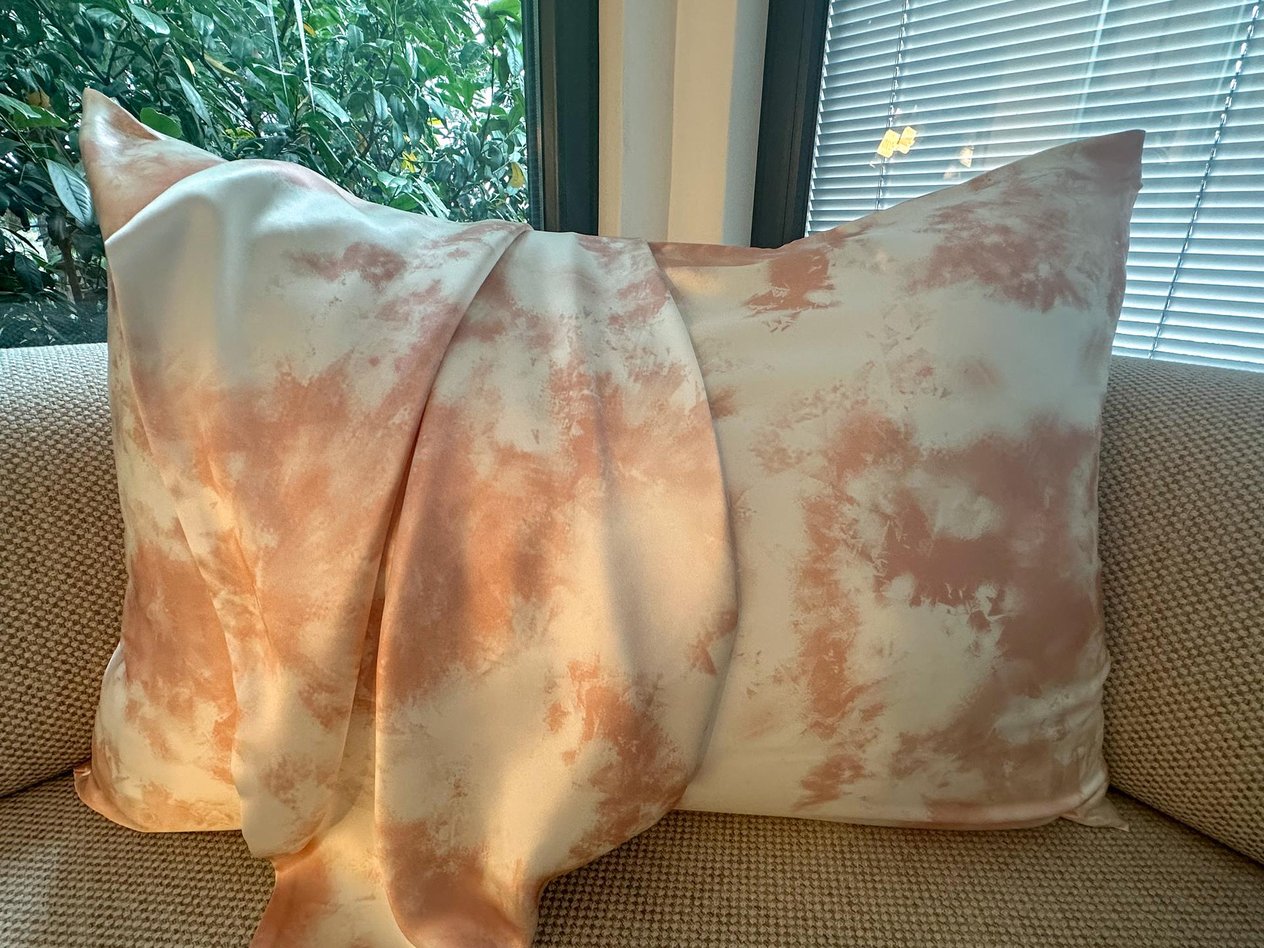 Marble Pink - Saf İpek Yastık Kılıfı 
