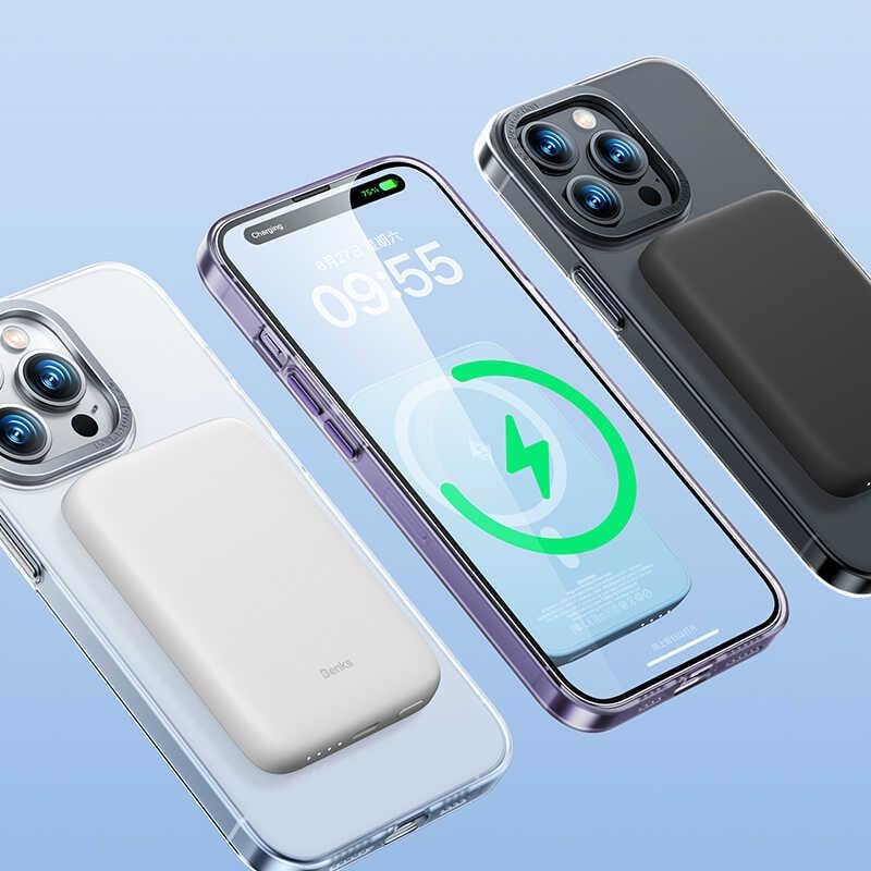 Apple iPhone 14 Plus Kılıf Wireless Şarj Destekli Benks Magnetik Haze Kapak