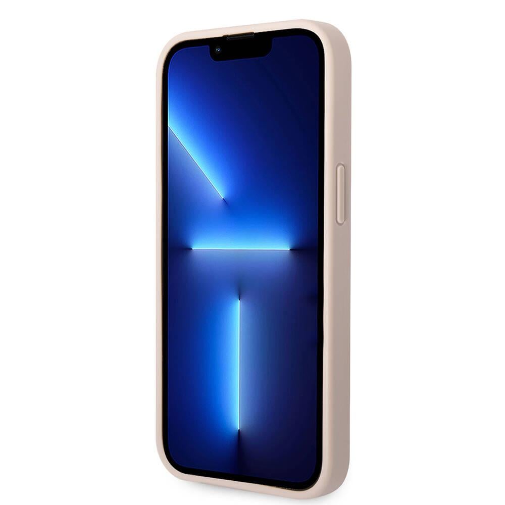 Apple iPhone 15 Kılıf Guess Orjinal Lisanslı PU Deri Yazı ve 4G Metal Logolu Desenli Kapak