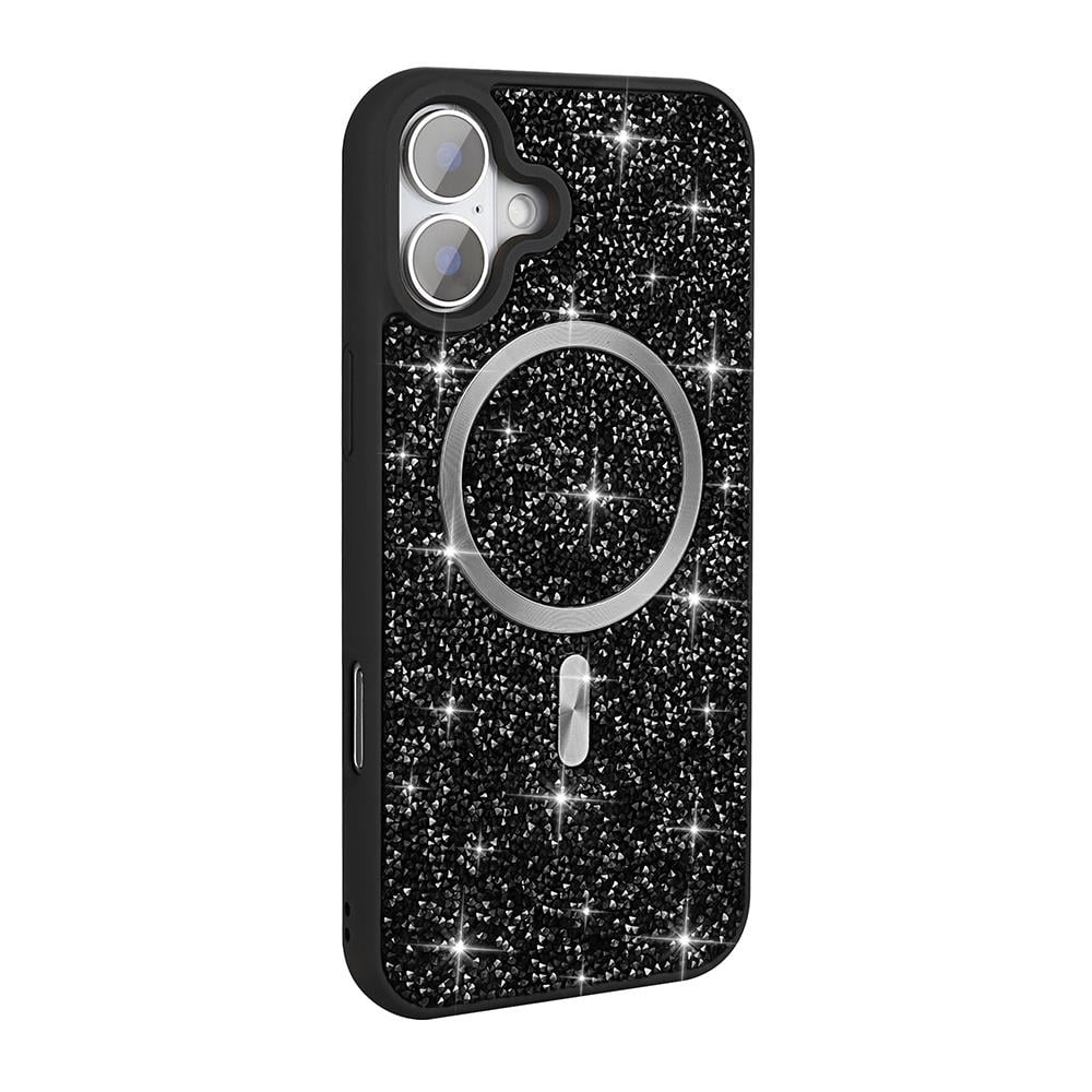Apple iPhone 16 Plus Kılıf Pırlanta Tasarımlı M-safe Şarj Özellikli Zore Mozaik Silikon Kapak
