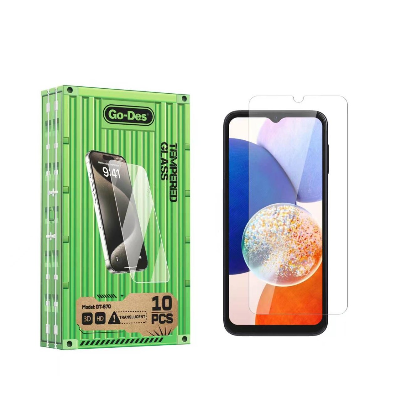 Galaxy A14 5G Go Des Parmak İzi Bırakmayan 9H Oleofobik Bom Glass Ekran Koruyucu 10'lu Paket