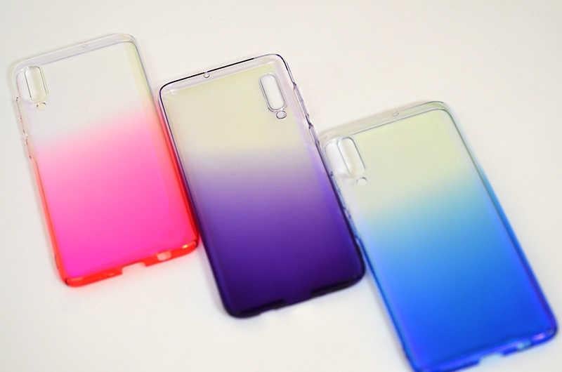 Galaxy A70 Kılıf Zore Renkli Transparan Silikon