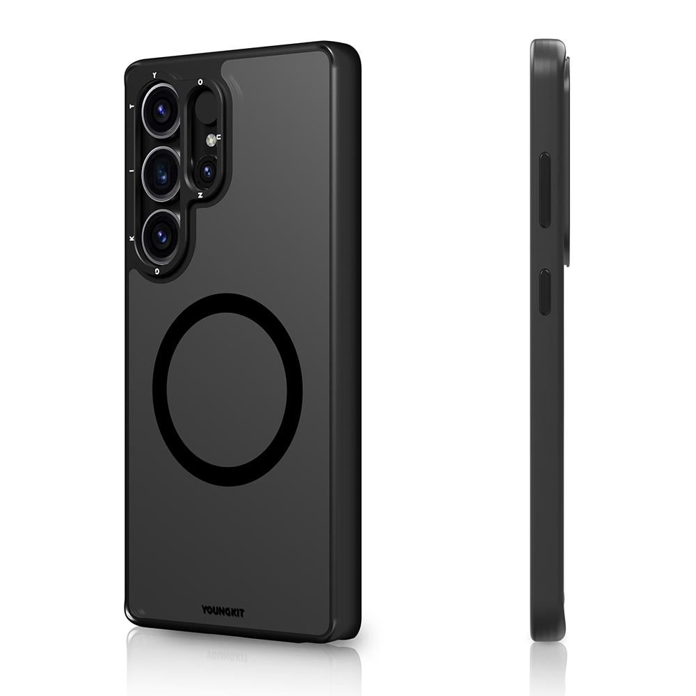 Galaxy S25 Ultra Kılıf Magsafe Şarj Özellikli Cam Arka Yüzey TPU Youngkit Gemstone Serisi Kapak