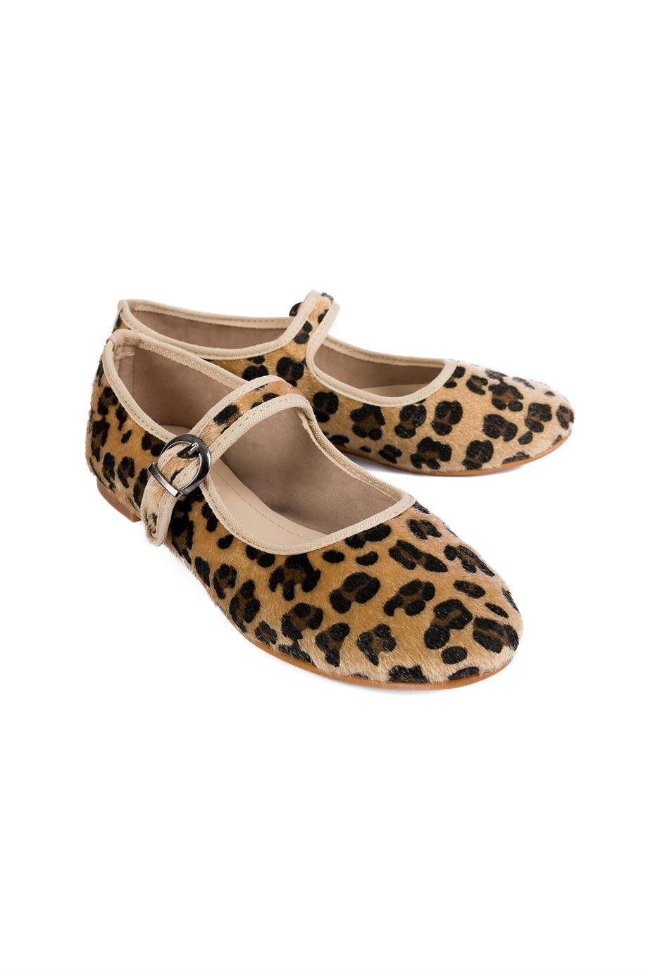 Begüm-Leopard Mary Jane Flats-Light