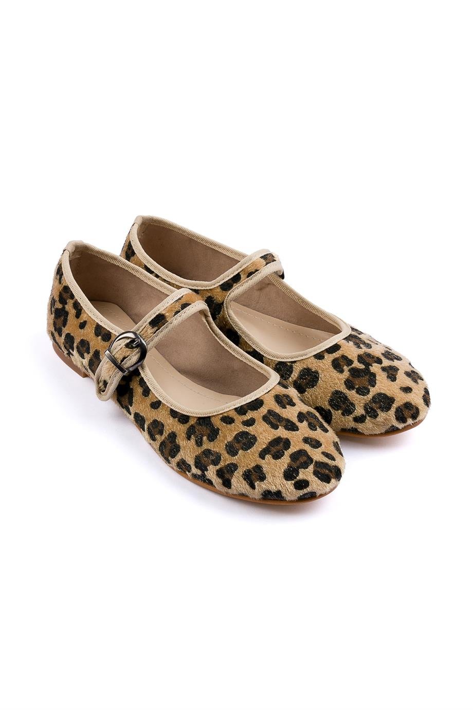Begüm-Leopard Mary Jane Flats-Light