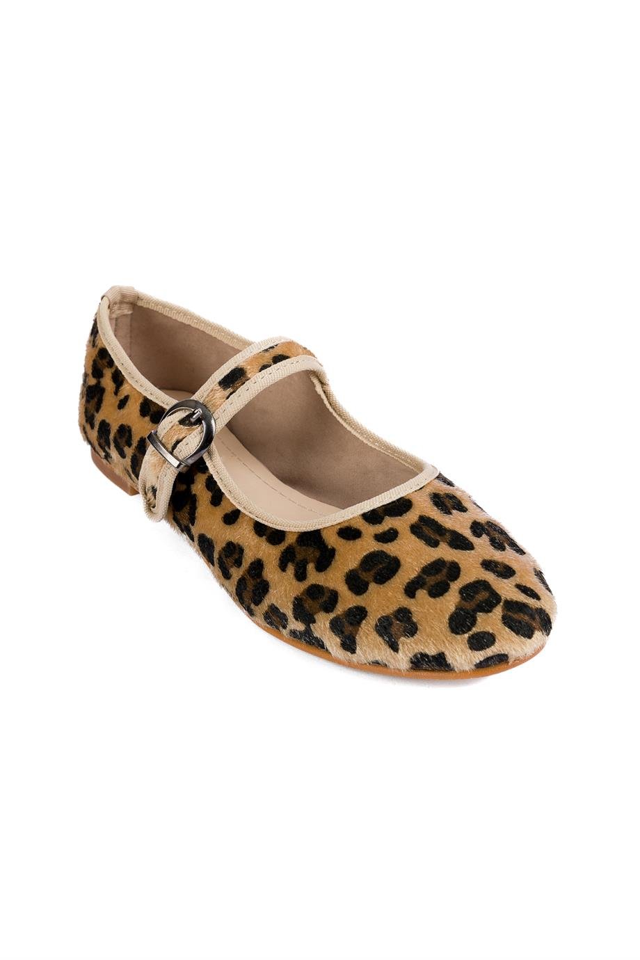 Begüm-Leopard Mary Jane Flats-Light