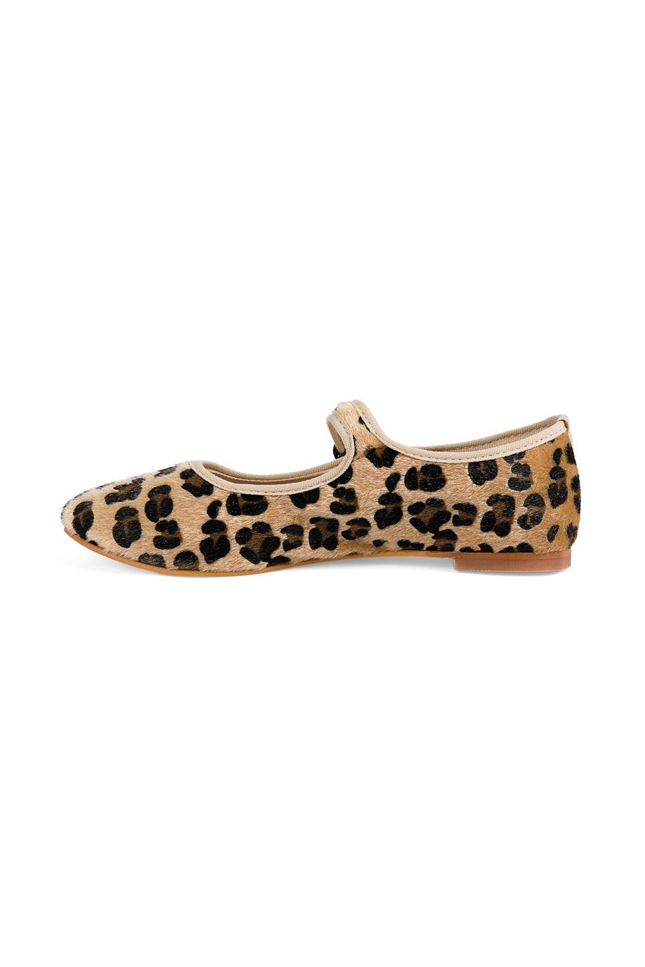 Begüm-Leopard Mary Jane Flats-Light
