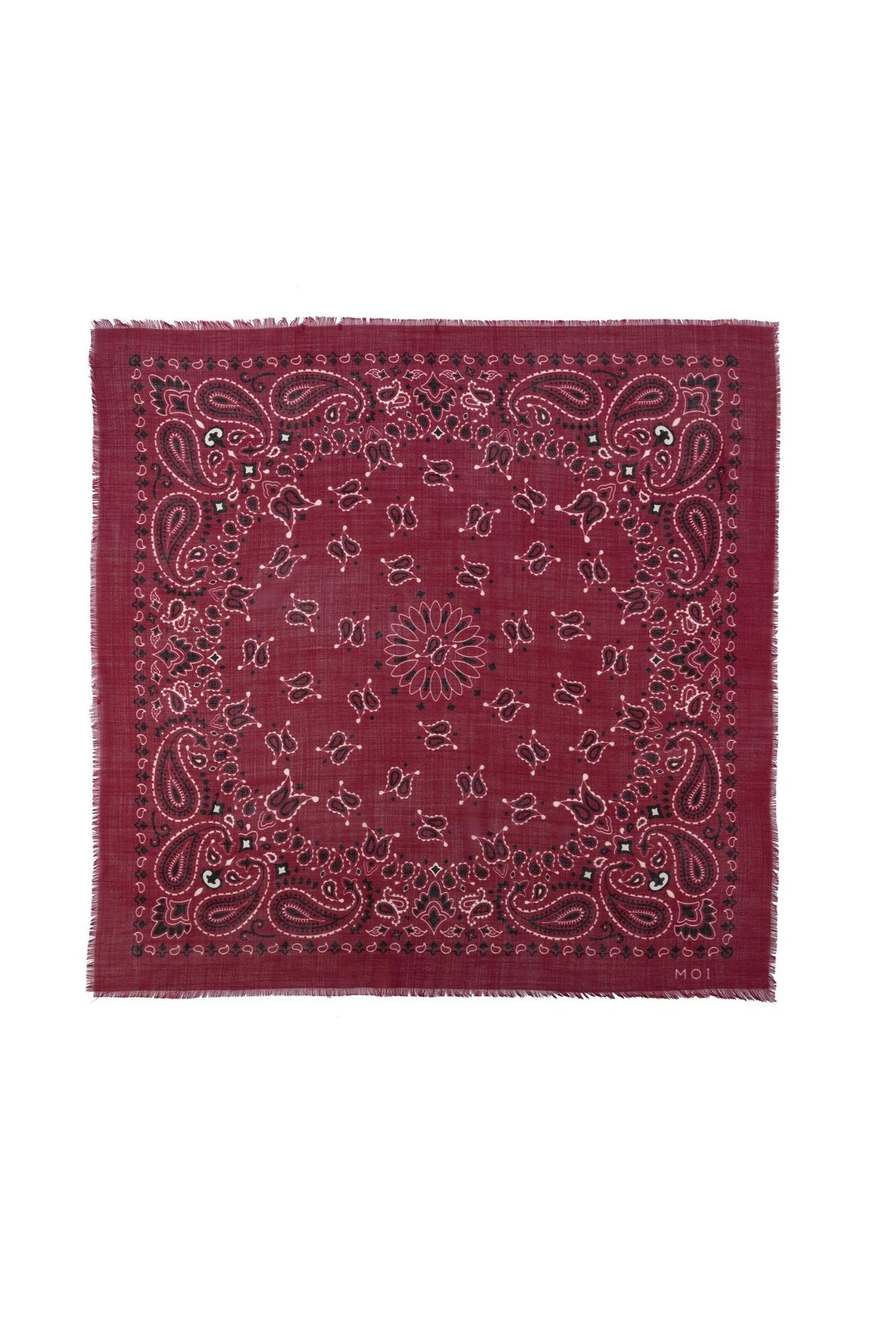 The Printed Shawl – Silk & Wool Blend(Burgundy)