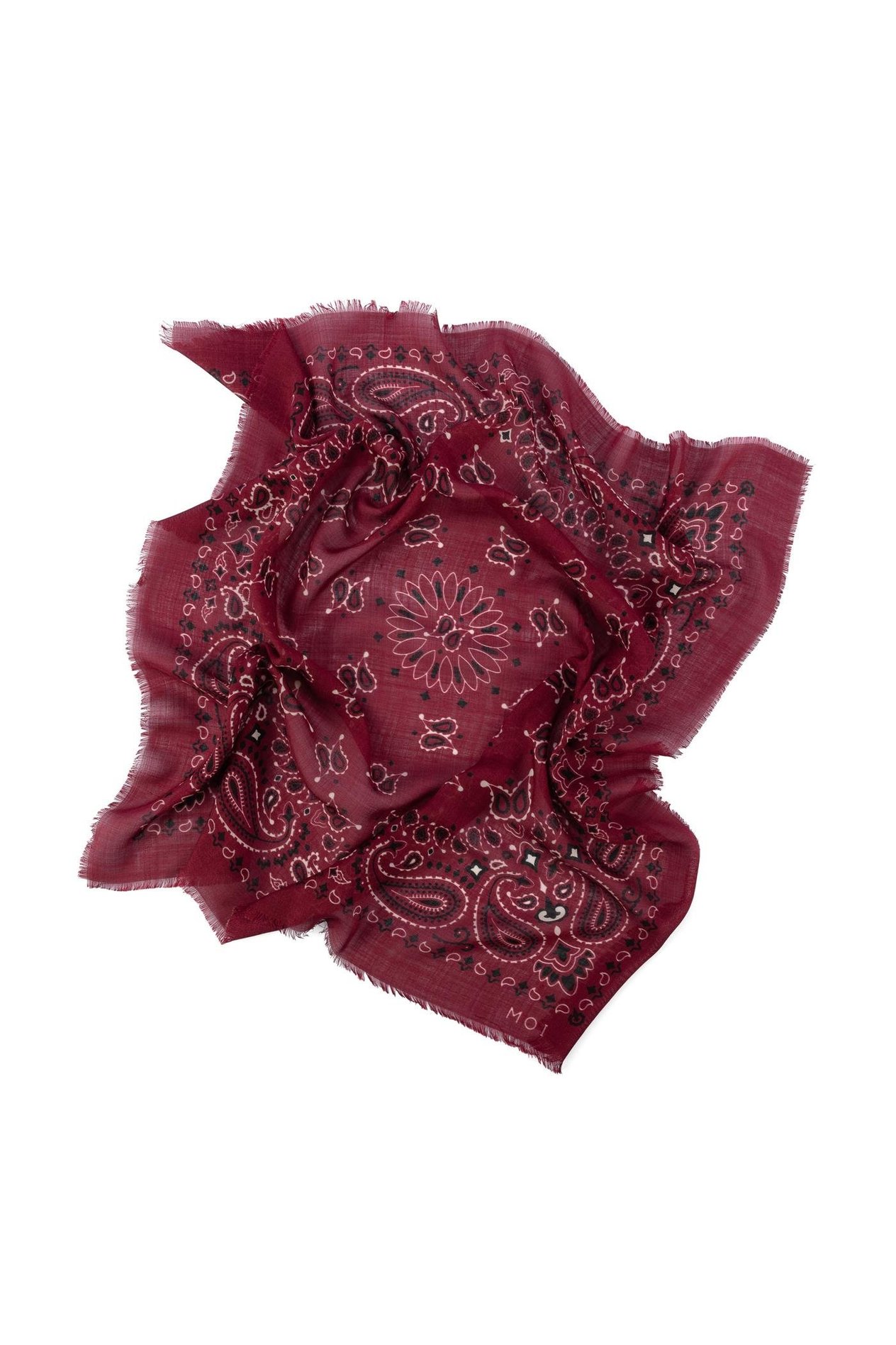 The Printed Shawl – Silk & Wool Blend(Burgundy)