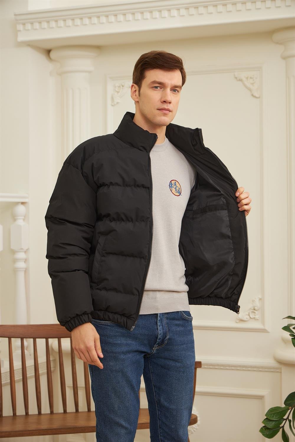MONTDangerErkek Oversize Şişme Mont Siyah