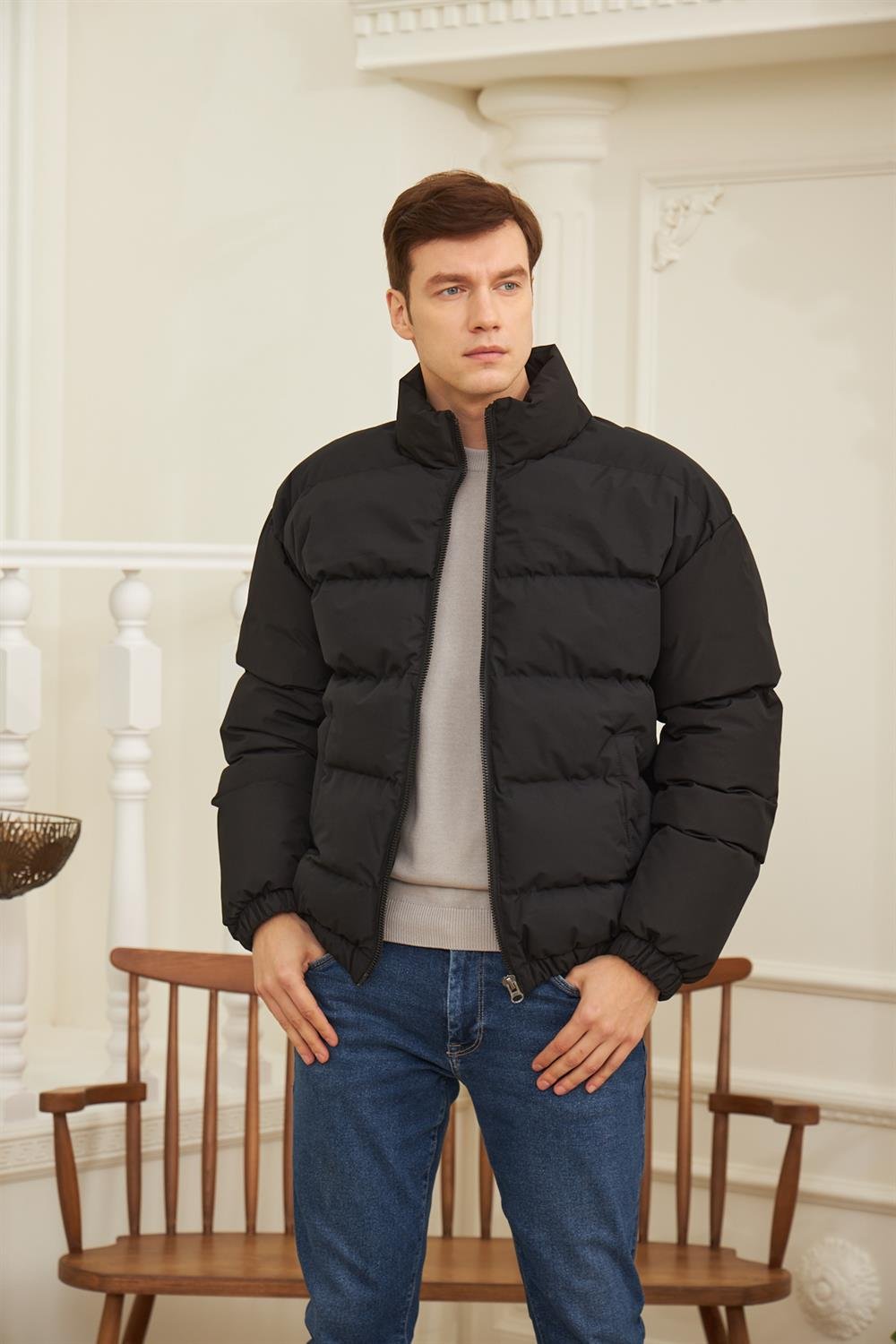 MONTDangerErkek Oversize Şişme Mont Siyah