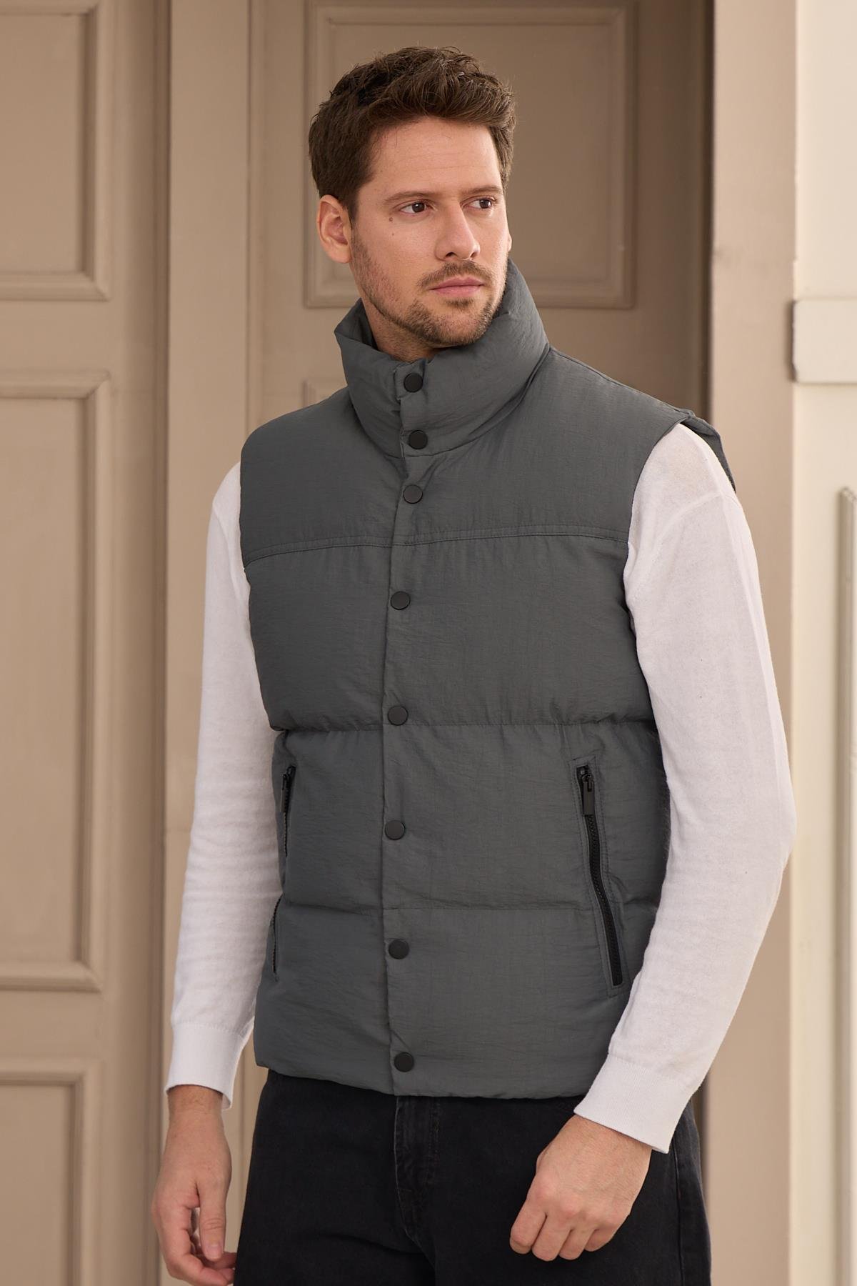 YELEKDangerUnisex Dolgulu Şişme Yelek Antrasit