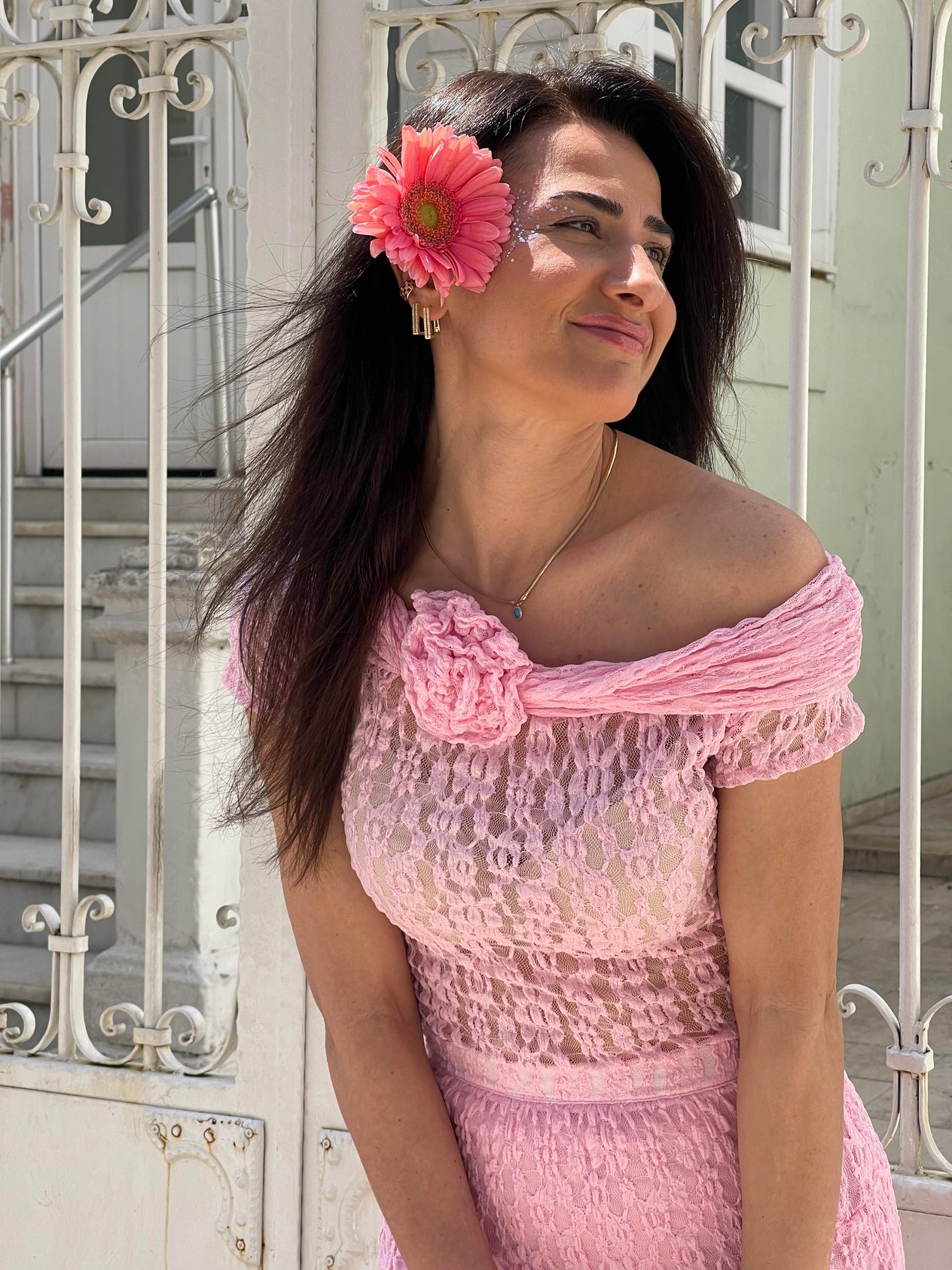 Pembe güpür takım(dar kalıp ) _ 1021