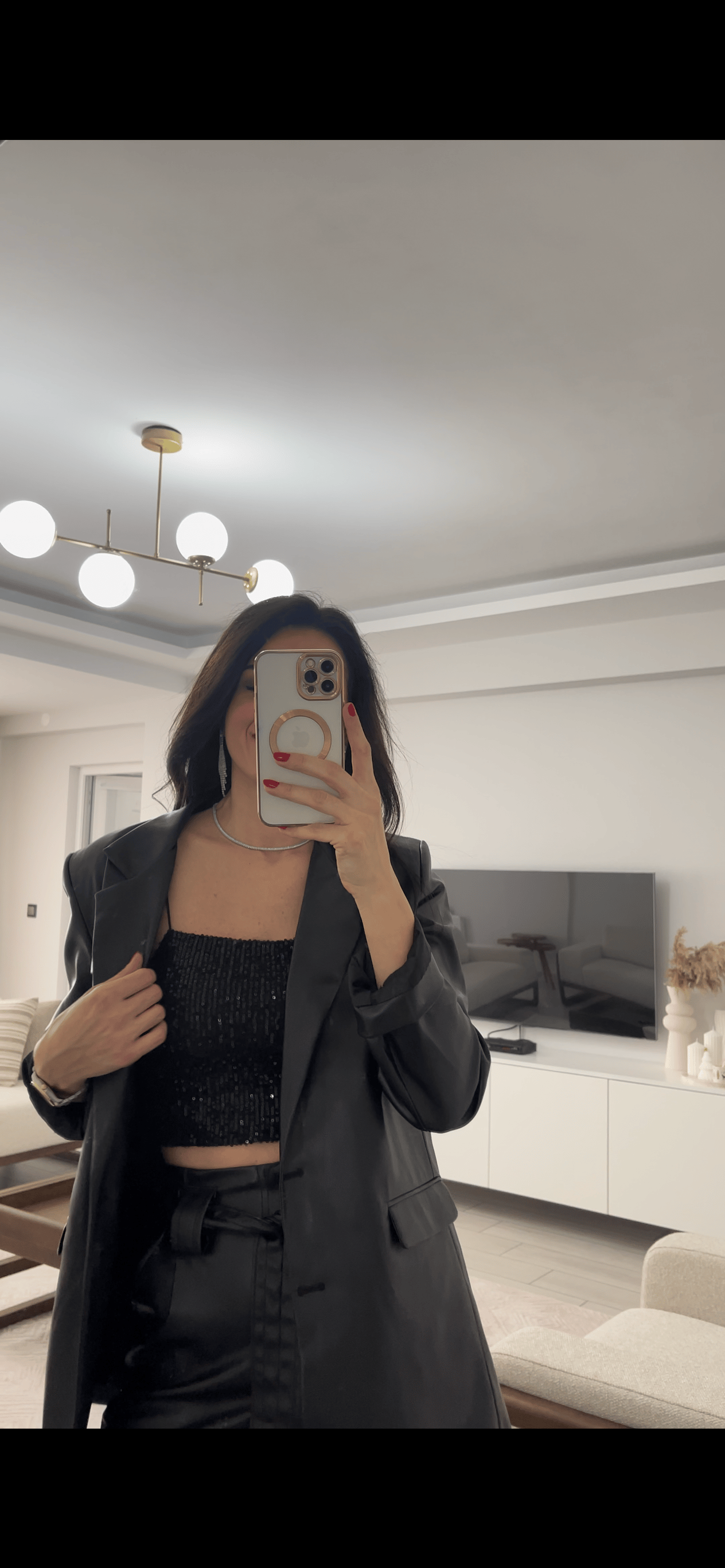 Siyah Pullu Crop -PULCR001-