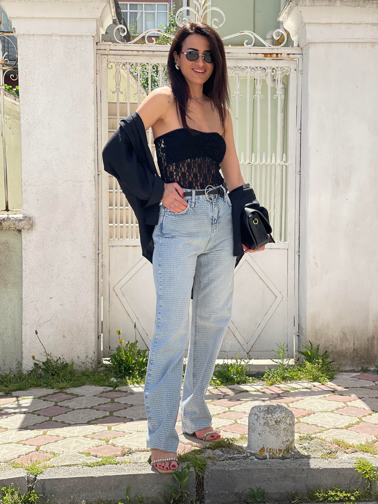 Taşlı jean _1023