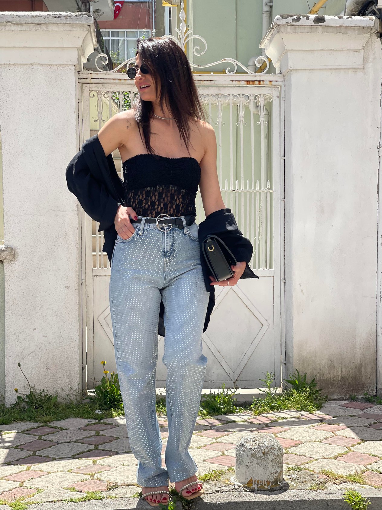 Taşlı jean _1023