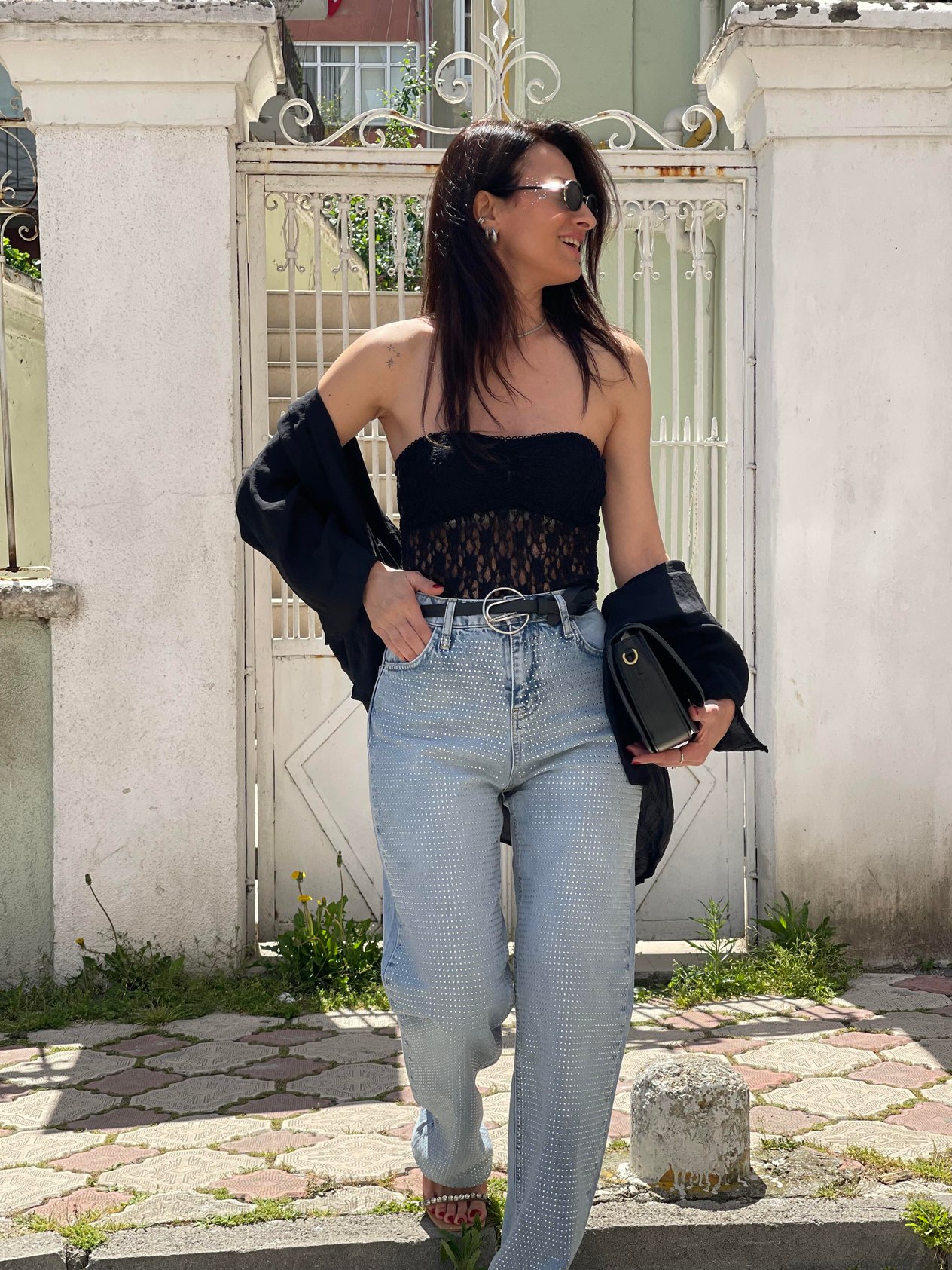 Taşlı jean _1023