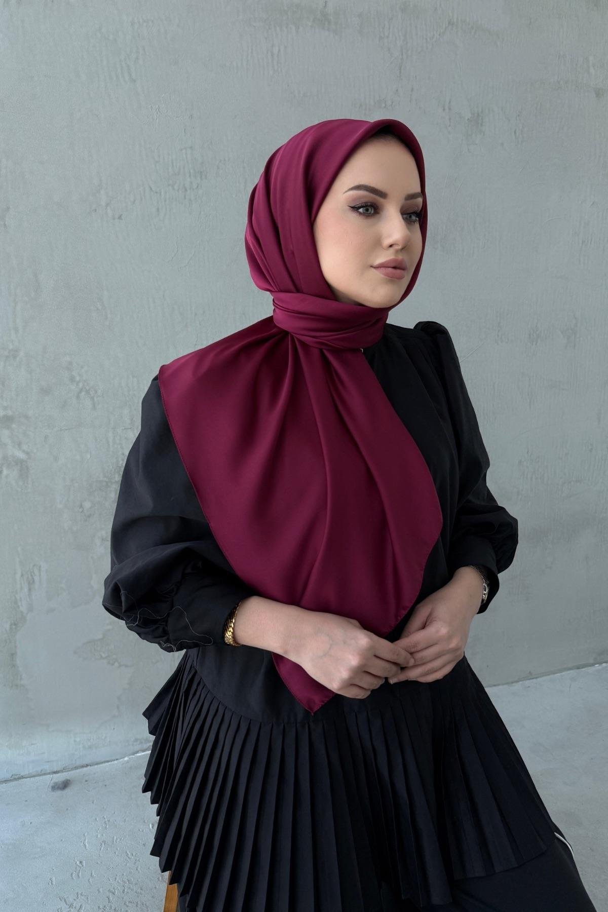 Bordo Arla Kumlu İpek ŞalEşarp