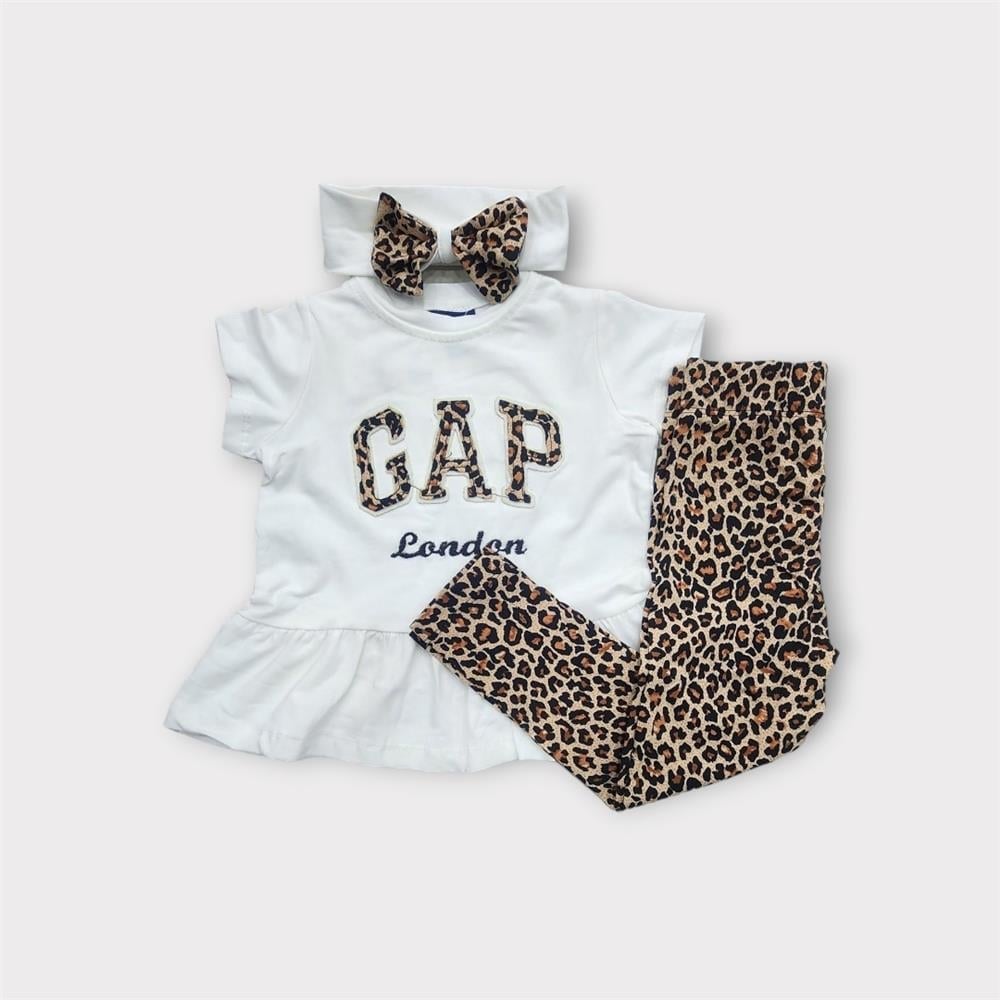 LEOPAR DESENLİ GAP İKİLİ TAKIM (TAYT) BANDANA AKSESUARLI