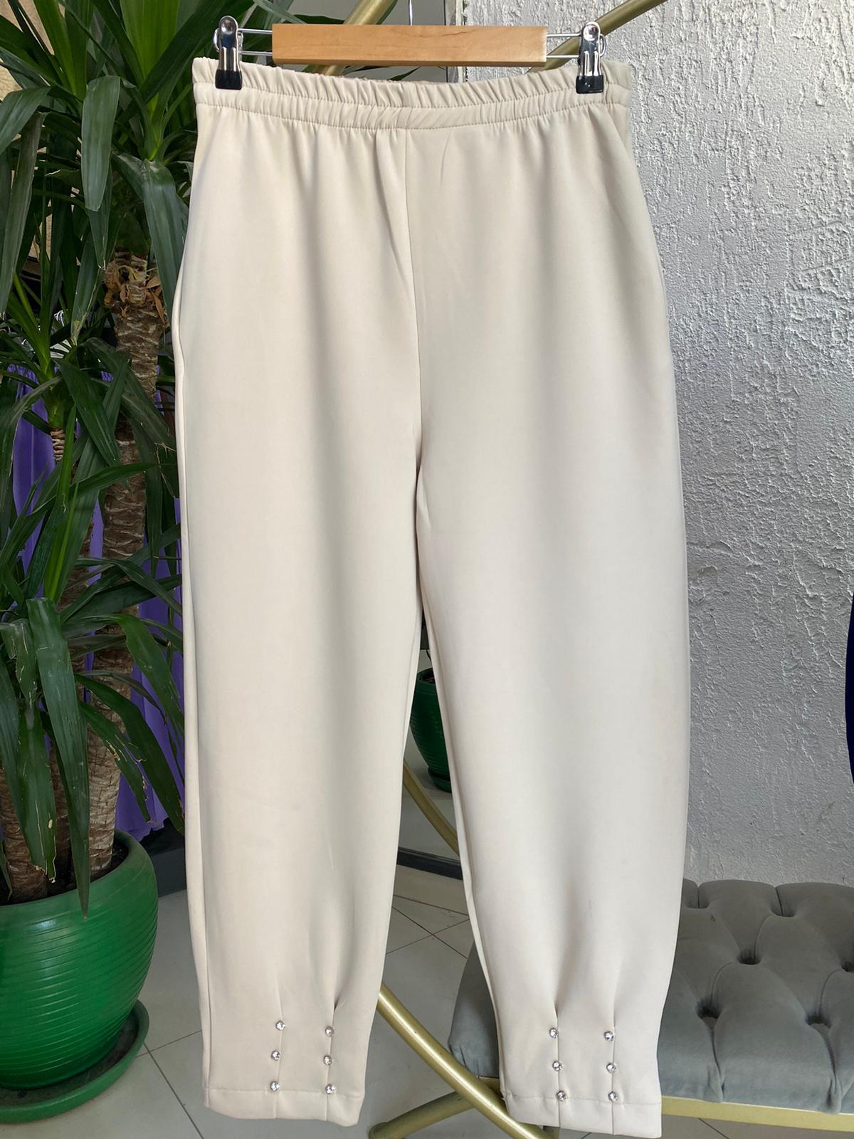 26027 TAŞLI SCUBA PANTOLON KREM 