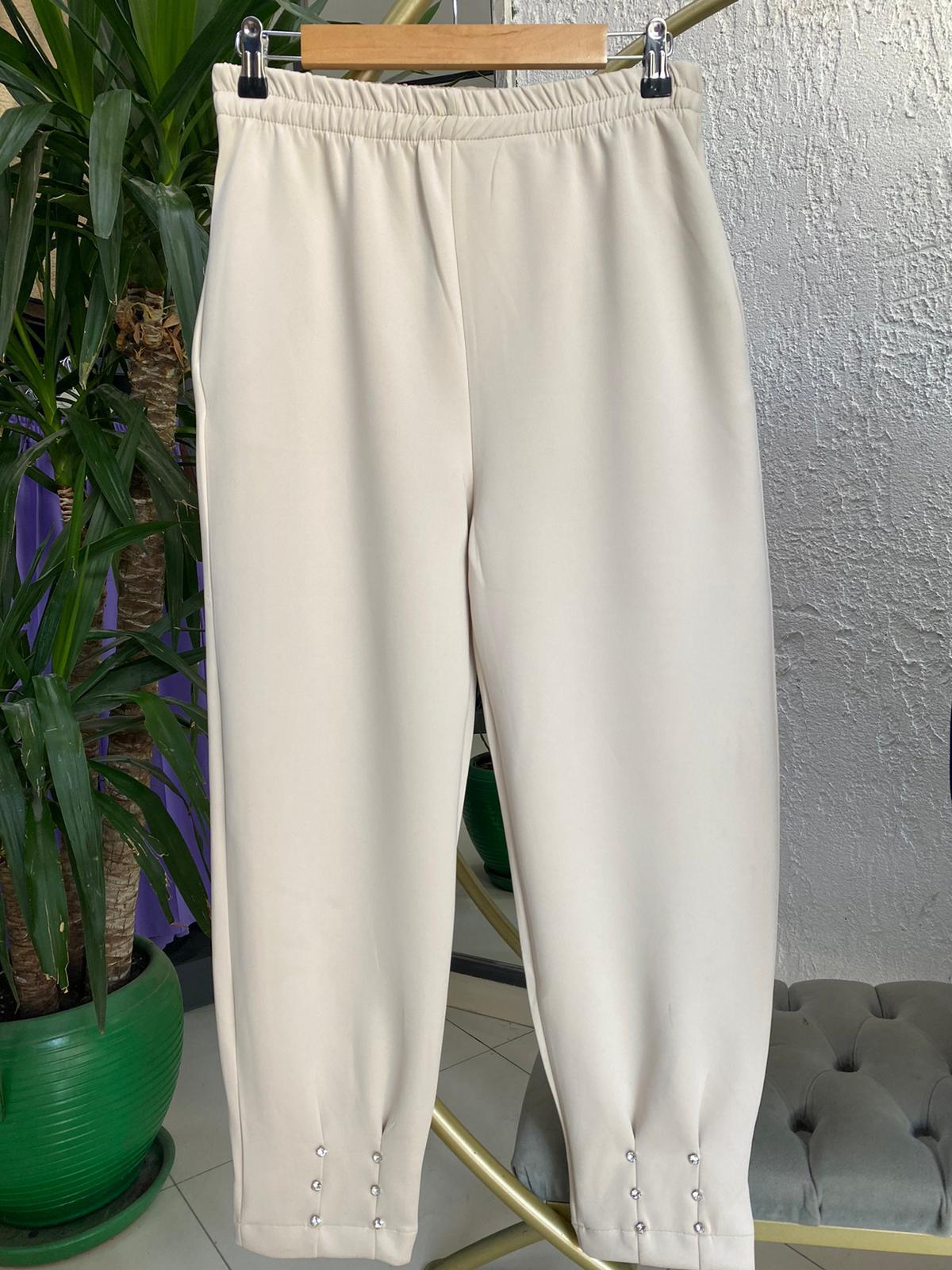 26027 TAŞLI SCUBA PANTOLON KREM 