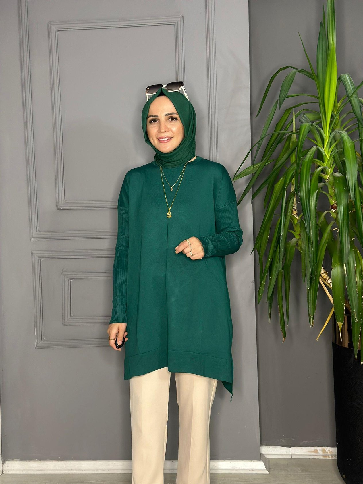 7018 VANEZİA TUNİK ZÜMRÜT  YEŞİL