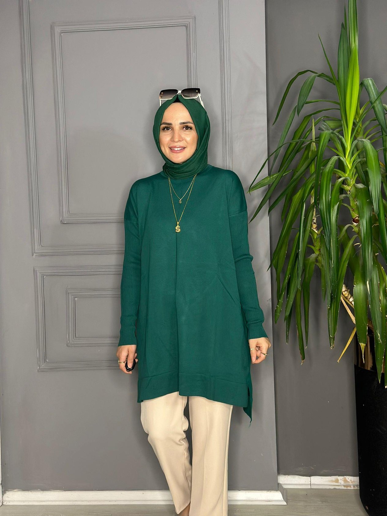 7018 VANEZİA TUNİK ZÜMRÜT  YEŞİL