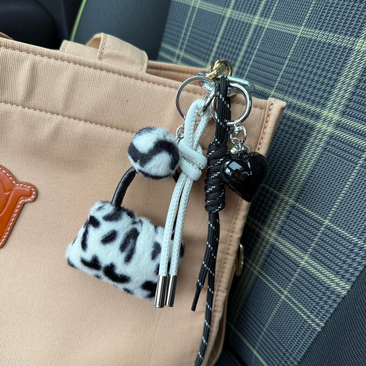 Siyah Leopar Çanta Charm Çanta Aksesuarı