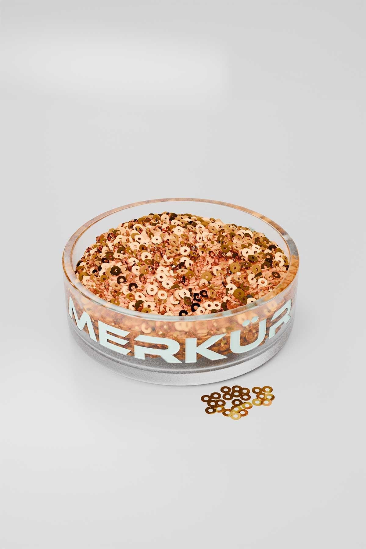 3 mm Ortadan Delik Dökme Pul Payet Koyu Turuncu 1000gr